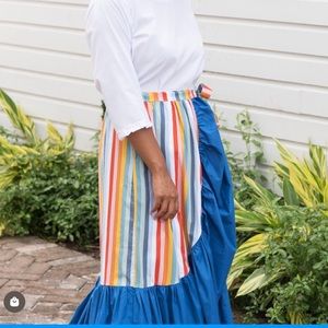 Striped wrap ruffle skirt